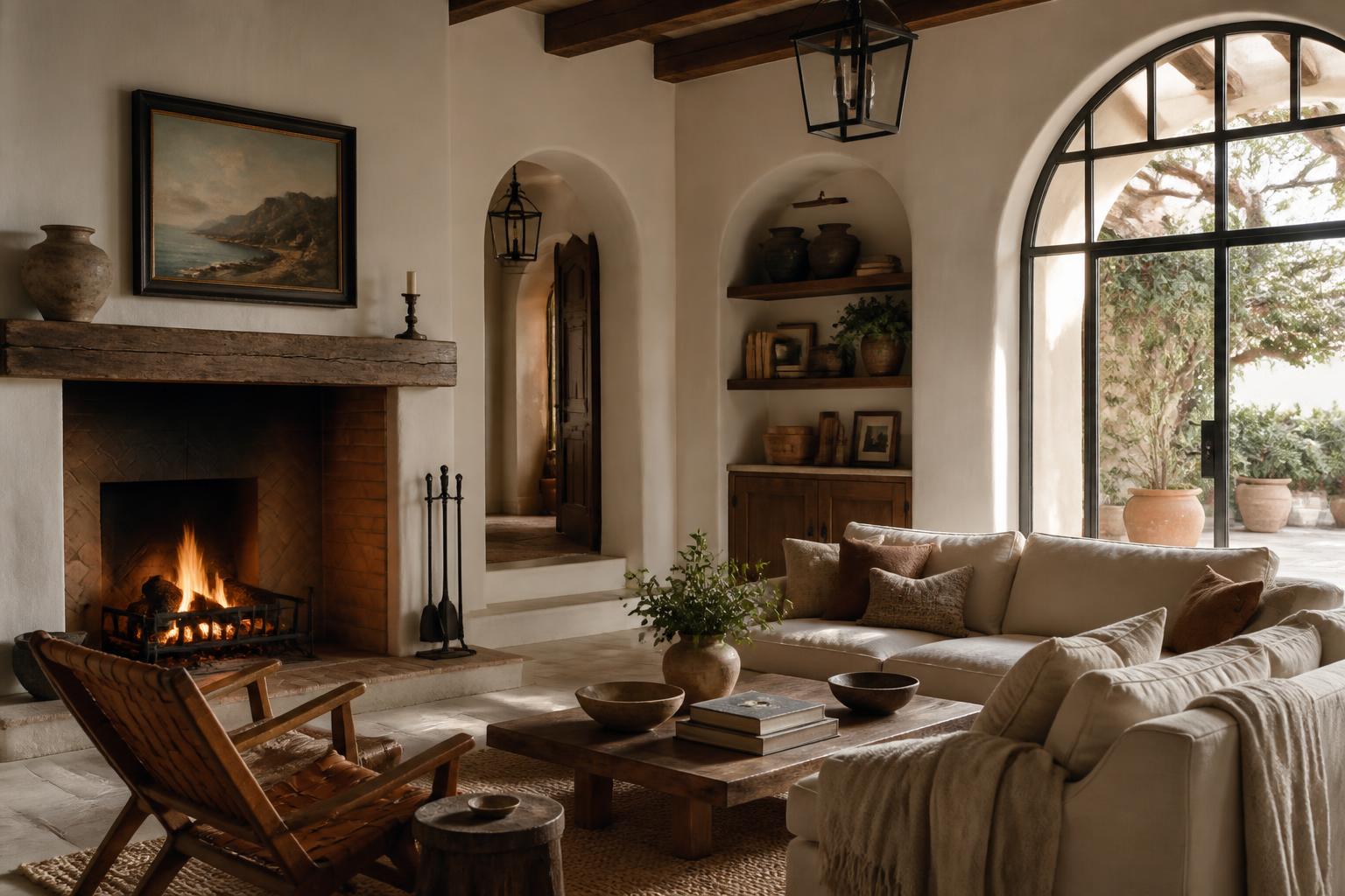 Cozy Средиземноморский интерьер interior design, soft textures, warm lighting, architectural digest style, 8k